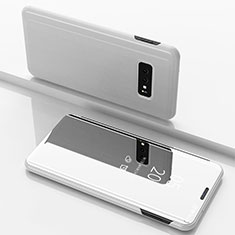 Funda de Cuero Cartera con Soporte Carcasa Espejo Carcasa para Samsung Galaxy S10e Blanco