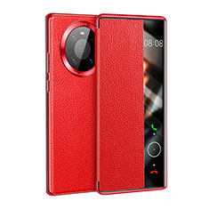 Funda de Cuero Cartera con Soporte Carcasa F01 para Huawei Mate 40 Rojo