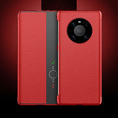 Funda de Cuero Cartera con Soporte Carcasa F01 para Huawei Mate 40E Pro 4G Rojo