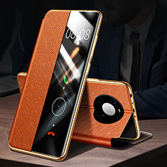 Funda de Cuero Cartera con Soporte Carcasa F02 para Huawei Mate 40 Naranja