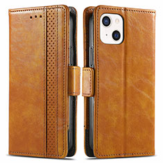 Funda de Cuero Cartera con Soporte Carcasa F03 para Apple iPhone 13 Marron Claro