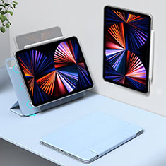 Funda de Cuero Cartera con Soporte Carcasa H01 para Apple iPad Pro 12.9 (2021) Azul