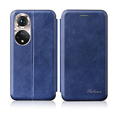 Funda de Cuero Cartera con Soporte Carcasa H01D para Huawei Honor 50 5G Azul