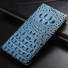 Funda de Cuero Cartera con Soporte Carcasa H01P para Motorola Moto Edge 20 Lite 5G Azul Cielo