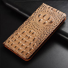 Funda de Cuero Cartera con Soporte Carcasa H01P para Vivo V27 Pro 5G Caqui