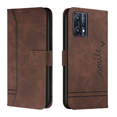 Funda de Cuero Cartera con Soporte Carcasa H01X para Realme 9 Pro 5G Marron