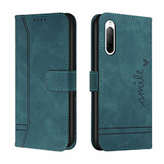 Funda de Cuero Cartera con Soporte Carcasa H01X para Sony Xperia 10 III Lite Verde