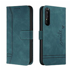 Funda de Cuero Cartera con Soporte Carcasa H01X para Sony Xperia 5 II Verde