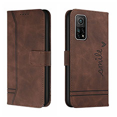 Funda de Cuero Cartera con Soporte Carcasa H01X para Xiaomi Mi 10T 5G Marron