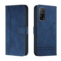 Funda de Cuero Cartera con Soporte Carcasa H01X para Xiaomi Mi 10T Pro 5G Azul