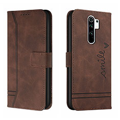 Funda de Cuero Cartera con Soporte Carcasa H01X para Xiaomi Redmi 9 Prime India Marron