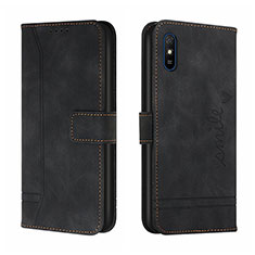 Funda de Cuero Cartera con Soporte Carcasa H01X para Xiaomi Redmi 9AT Negro