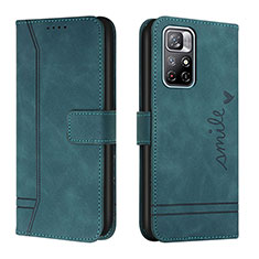 Funda de Cuero Cartera con Soporte Carcasa H01X para Xiaomi Redmi Note 11T 5G Verde