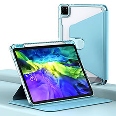 Funda de Cuero Cartera con Soporte Carcasa H02 para Apple iPad Pro 11 (2020) Azul