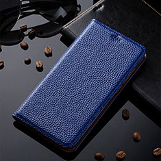 Funda de Cuero Cartera con Soporte Carcasa H02P para Apple iPhone 8 Azul