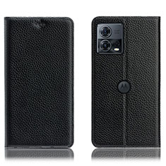 Funda de Cuero Cartera con Soporte Carcasa H02P para Motorola Moto Edge S30 Pro 5G Negro