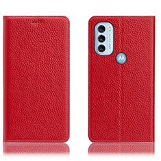 Funda de Cuero Cartera con Soporte Carcasa H02P para Motorola Moto G71 5G Rojo