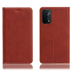 Funda de Cuero Cartera con Soporte Carcasa H02P para OnePlus Nord N200 5G Marron