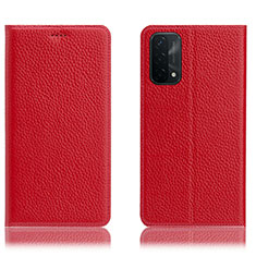 Funda de Cuero Cartera con Soporte Carcasa H02P para OnePlus Nord N200 5G Rojo