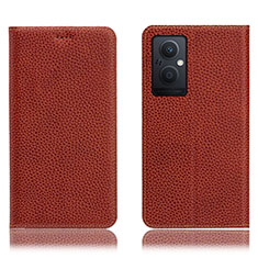 Funda de Cuero Cartera con Soporte Carcasa H02P para Oppo F21s Pro 5G Marron