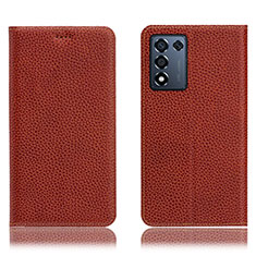 Funda de Cuero Cartera con Soporte Carcasa H02P para Oppo K9S 5G Marron