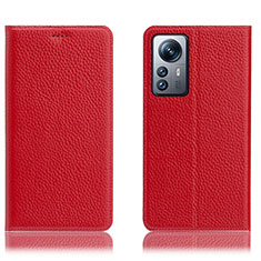 Funda de Cuero Cartera con Soporte Carcasa H02P para Xiaomi Mi 12 5G Rojo