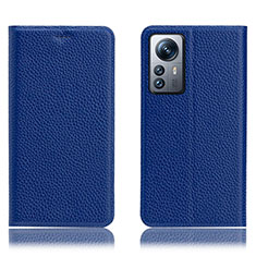 Funda de Cuero Cartera con Soporte Carcasa H02P para Xiaomi Mi 12 Pro 5G Azul