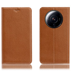 Funda de Cuero Cartera con Soporte Carcasa H02P para Xiaomi Mi 12S Ultra 5G Marron Claro