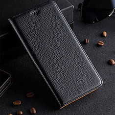 Funda de Cuero Cartera con Soporte Carcasa H02P para Xiaomi Redmi 9 Negro