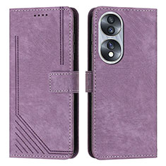 Funda de Cuero Cartera con Soporte Carcasa H02X para Huawei Honor 70 5G Morado