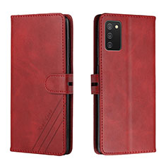 Funda de Cuero Cartera con Soporte Carcasa H02X para Samsung Galaxy A02s Rojo