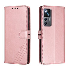 Funda de Cuero Cartera con Soporte Carcasa H02X para Xiaomi Mi 12T 5G Oro Rosa