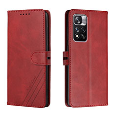 Funda de Cuero Cartera con Soporte Carcasa H02X para Xiaomi Poco X4 NFC Rojo