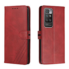Funda de Cuero Cartera con Soporte Carcasa H02X para Xiaomi Redmi 10 4G Rojo