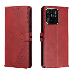 Funda de Cuero Cartera con Soporte Carcasa H02X para Xiaomi Redmi 10 Power Rojo