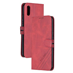 Funda de Cuero Cartera con Soporte Carcasa H02X para Xiaomi Redmi 9AT Rojo