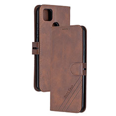 Funda de Cuero Cartera con Soporte Carcasa H02X para Xiaomi Redmi 9C Marron