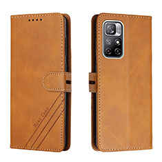 Funda de Cuero Cartera con Soporte Carcasa H02X para Xiaomi Redmi Note 11 5G Marron Claro