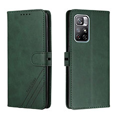 Funda de Cuero Cartera con Soporte Carcasa H02X para Xiaomi Redmi Note 11 5G Verde