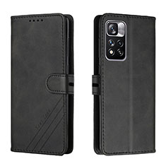 Funda de Cuero Cartera con Soporte Carcasa H02X para Xiaomi Redmi Note 11 Pro+ Plus 5G Negro