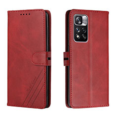 Funda de Cuero Cartera con Soporte Carcasa H02X para Xiaomi Redmi Note 11 Pro+ Plus 5G Rojo