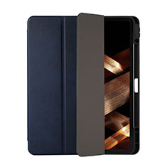 Funda de Cuero Cartera con Soporte Carcasa H03 para Apple iPad Pro 12.9 (2020) Azul