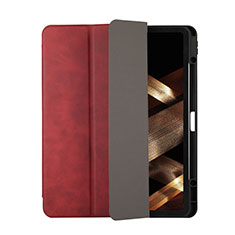 Funda de Cuero Cartera con Soporte Carcasa H03 para Apple iPad Pro 12.9 (2020) Rojo
