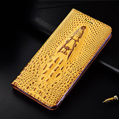 Funda de Cuero Cartera con Soporte Carcasa H03P para Apple iPhone 11 Amarillo