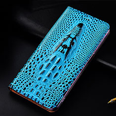 Funda de Cuero Cartera con Soporte Carcasa H03P para Apple iPhone 11 Azul Cielo