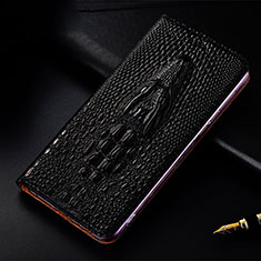 Funda de Cuero Cartera con Soporte Carcasa H03P para Apple iPhone 8 Negro