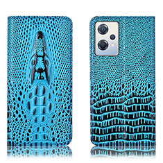 Funda de Cuero Cartera con Soporte Carcasa H03P para Oppo K10X 5G Azul Cielo