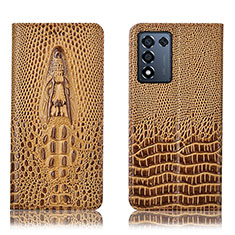 Funda de Cuero Cartera con Soporte Carcasa H03P para Oppo K9S 5G Marron