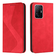 Funda de Cuero Cartera con Soporte Carcasa H03X para Xiaomi Mi 11T 5G Rojo