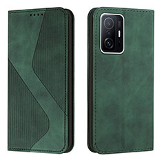 Funda de Cuero Cartera con Soporte Carcasa H03X para Xiaomi Mi 11T 5G Verde